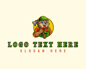 Tools - Beaver Lumberjack Axe logo design