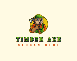 Beaver Lumberjack Axe logo design