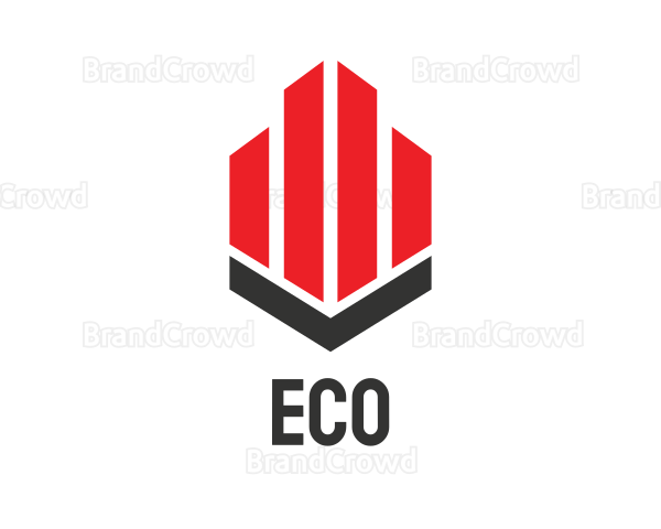 Red Building Real Estate Logo