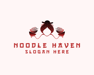 Noodle - Chinese Noodle Woman logo design