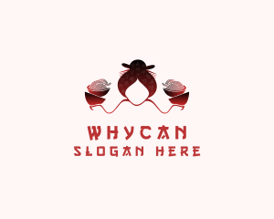 Yum Cha - Chinese Noodle Woman logo design