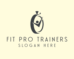 Human Fitness Clock  logo design