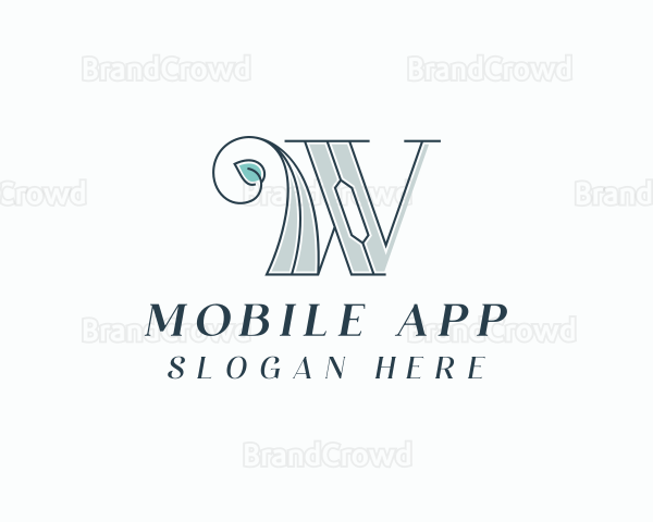 Elegant Leaf Letter W Logo