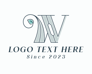 Calligraphy - Elegant Leaf Letter W logo design