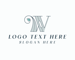 Outline - Elegant Leaf Letter W logo design