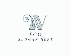 Plant - Elegant Leaf Letter W logo design