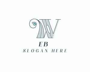 Vintage - Elegant Leaf Letter W logo design