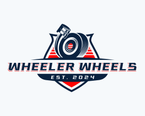 Piston Wheel Mechanic logo design