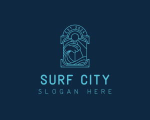 Ocean Beach Wave logo design