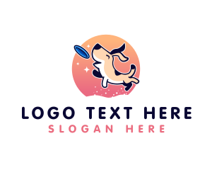 Trainer - Dog Puppy Frisbee logo design