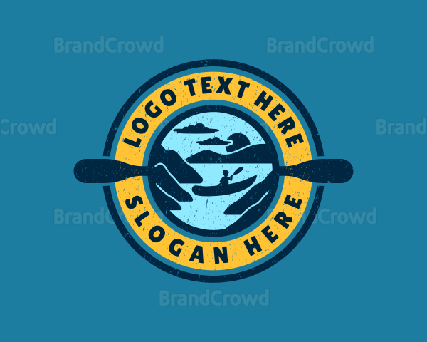 Kayak Paddle Travel Logo