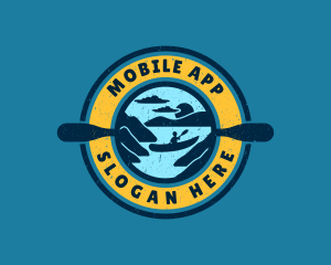 Blue Girl - Kayak Paddle Travel logo design