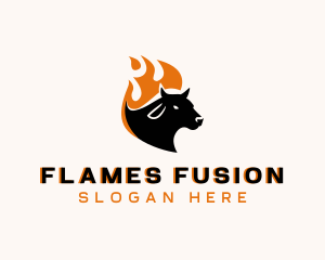 Flaming Hot Cow logo design