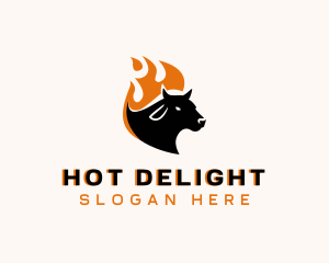 Flaming Hot Cow logo design