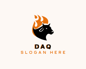 Meat - Flaming Hot Cow logo design