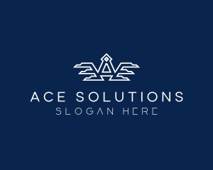 Wings Aviation Letter A logo design