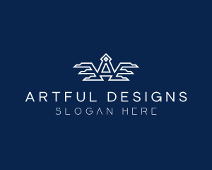 Wings Aviation Letter A logo design