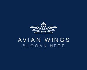 Wings Aviation Letter A logo design