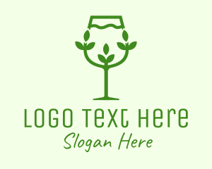 Drinking Glass - Green Leaf Drink logo design