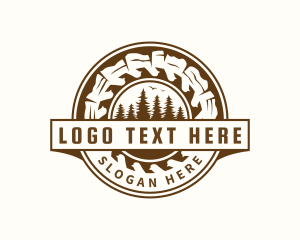 Lumber - Wood Cutting Saw logo design