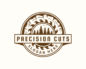 Wood Cutting Saw logo design