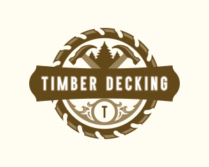 Saw Hammer Woodwork logo design