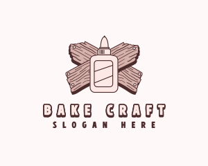 Glue Wood Plank logo design