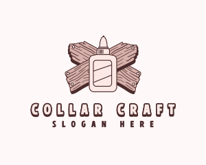 Glue Wood Plank logo design