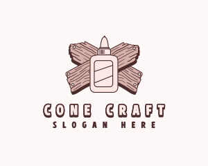 Glue Wood Plank logo design