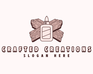 Glue Wood Plank logo design