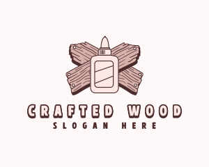 Glue Wood Plank logo design