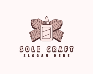 Glue Wood Plank logo design