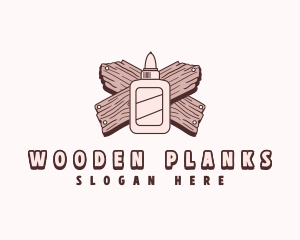 Glue Wood Plank logo design