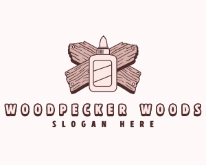 Glue Wood Plank logo design