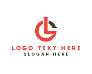 Letter Gl - Brand Clock Letter GL logo design