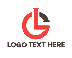 Text - Red Circle GL logo design