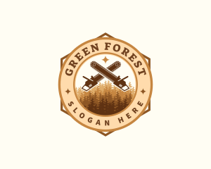 Forest Chainsaw Woodwork logo design