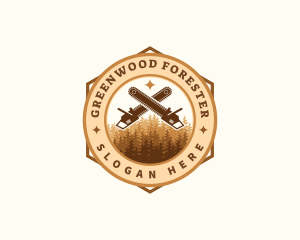 Forest Chainsaw Woodwork logo design