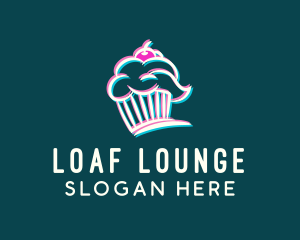 Loaf - Anaglyph Cupcake Glitch logo design