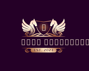 Heraldry - Pegasus Shield Crest logo design