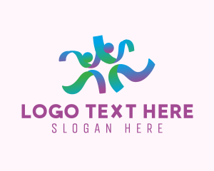 Cooperative - Ribbon Human Unity logo design