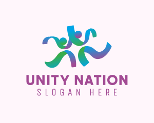 Ribbon Human Unity logo design