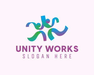 Ribbon Human Unity logo design