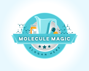 Molecule - Laboratory Medicine Beaker logo design