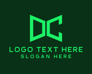 Online - Green Tech Monogram Letter DC logo design