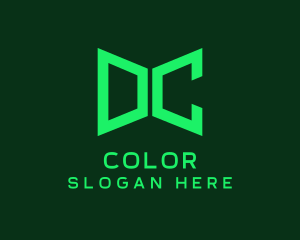 Data - Green Tech Monogram Letter DC logo design
