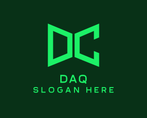 Futuristic - Green Tech Monogram Letter DC logo design