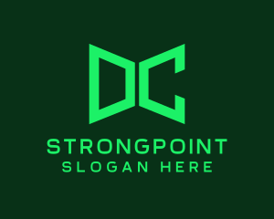 Gamer - Green Tech Monogram Letter DC logo design