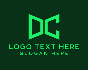 IT Service - Green Tech Monogram Letter DC logo design