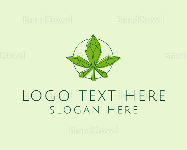 Minimalist Marijuana Leaf Logo